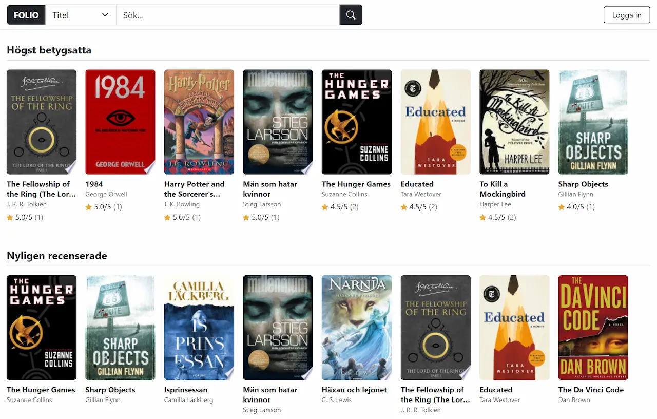 FOLIO book review platform